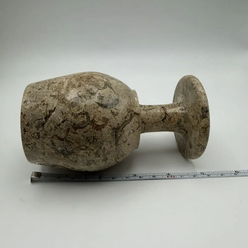 Vintage Fossil Stone Marble Goblets Set of 6 Wine Cups Natural Stone 5